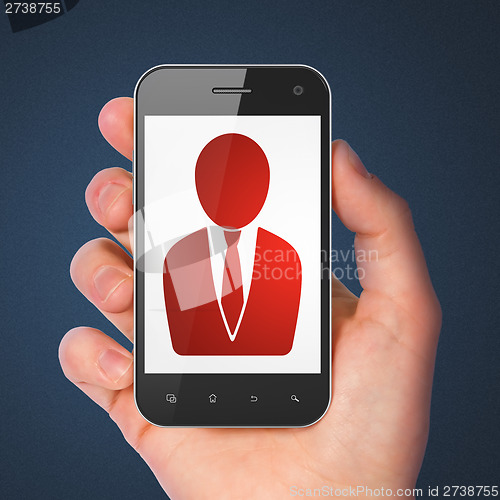 Image of News concept: Business Man on smartphone