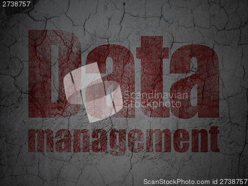 Image of Information concept: Data Management on grunge wall background