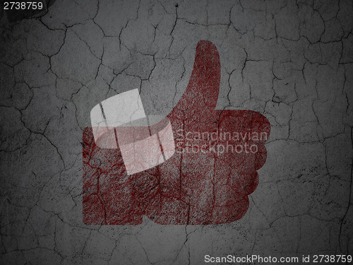Image of Social media concept: Like on grunge wall background