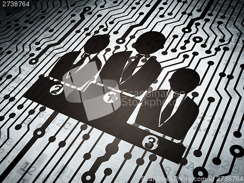 Image of Business concept: circuit board with Business Team