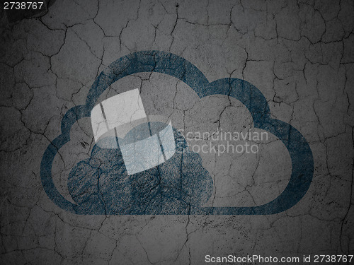 Image of Cloud technology concept: Cloud on grunge wall background