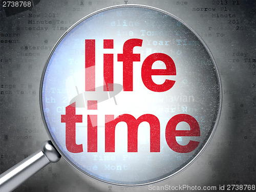 Image of Time concept: Life Time with optical glass