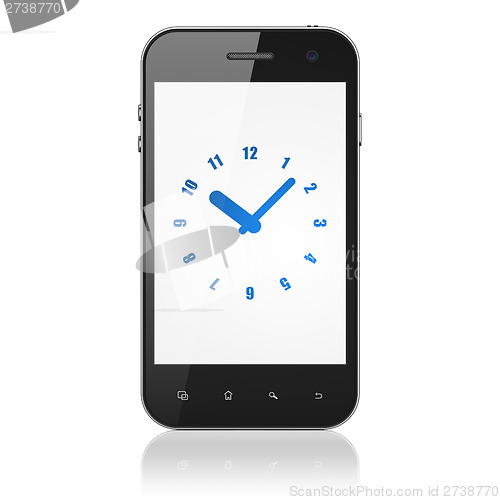 Image of Time concept: Clock on smartphone