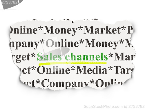 Image of Advertising concept: Sales Channels on Paper background