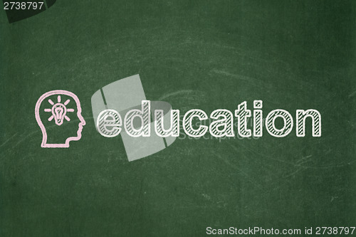 Image of Education concept: Head With Lightbulb and Education