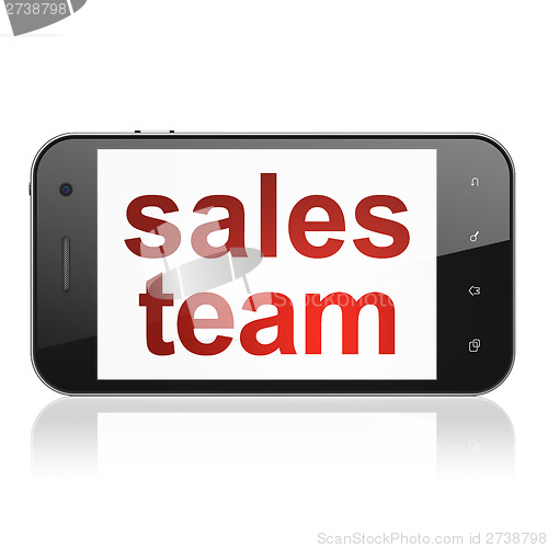 Image of Marketing concept: Sales Team on smartphone
