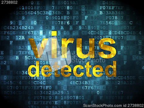 Image of Safety concept: Virus Detected on digital background
