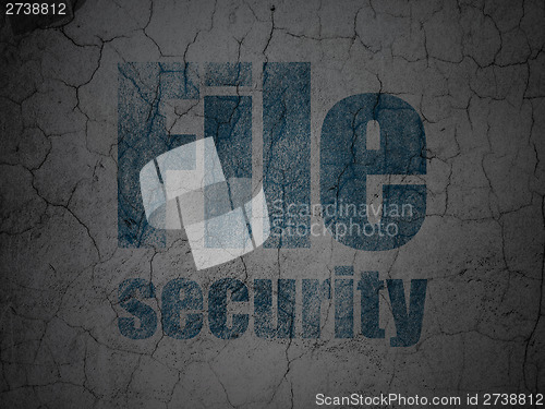 Image of Security concept: File Security on grunge wall background