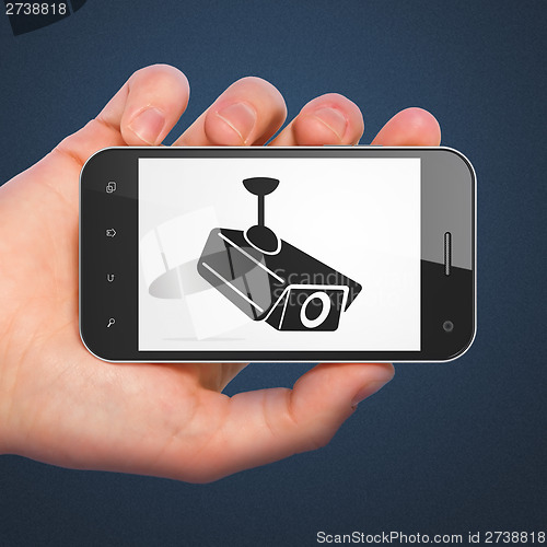 Image of Safety concept: Cctv Camera on smartphone