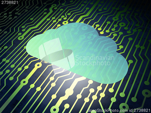 Image of Cloud technology concept: circuit board with Cloud