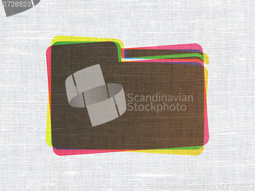Image of Business concept: Folder on fabric texture background