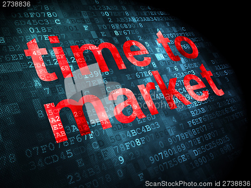 Image of Time concept: Time to Market on digital background