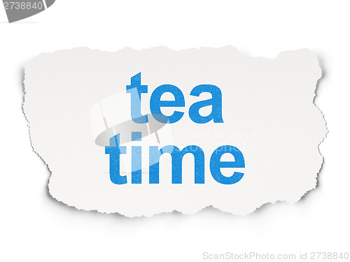 Image of Timeline concept: Tea Time on Paper background