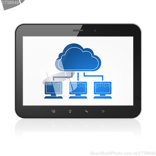 Image of Cloud computing concept: Cloud Network on tablet pc computer