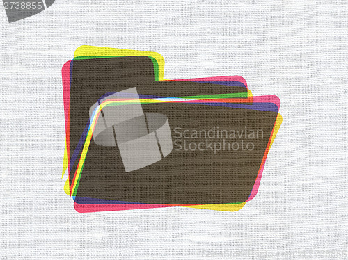 Image of Business concept: Folder on fabric texture background