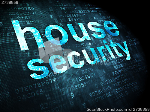 Image of Protection concept: House Security on digital background