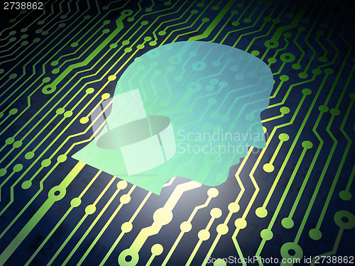 Image of Data concept: circuit board with Head