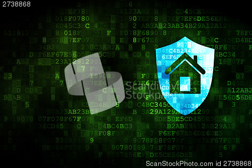 Image of Finance concept: Shield on digital background
