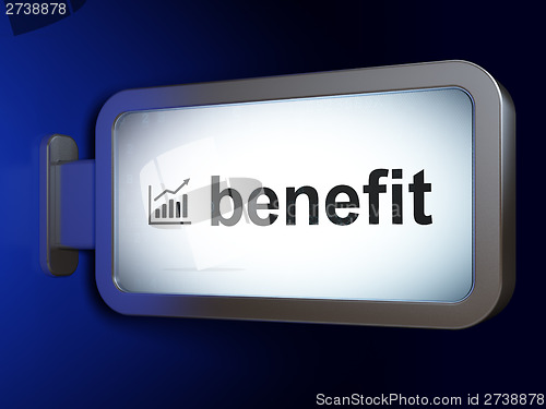 Image of Finance concept: Benefit and Growth Graph on billboard