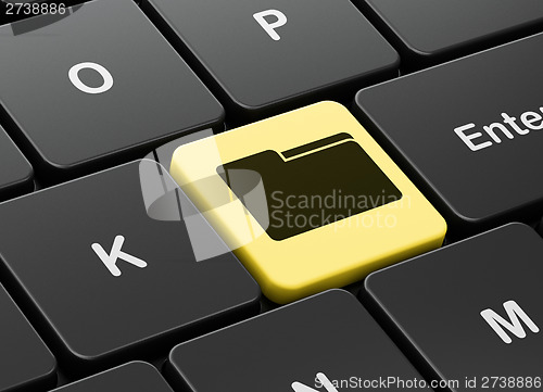 Image of Finance concept: Folder on computer keyboard background