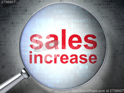 Image of Marketing concept: Sales Increase with optical glass