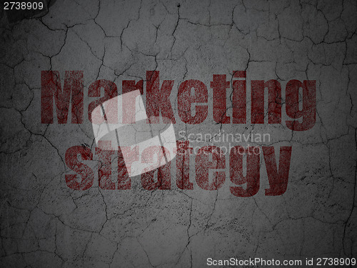 Image of Advertising concept: Marketing Strategy on grunge wall