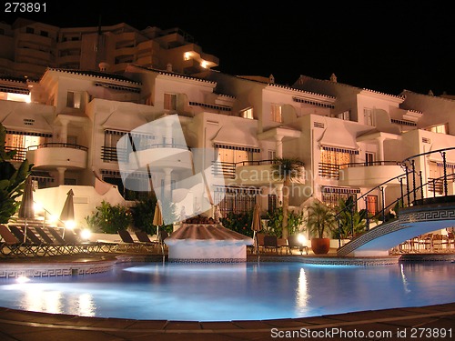 Image of pool at night