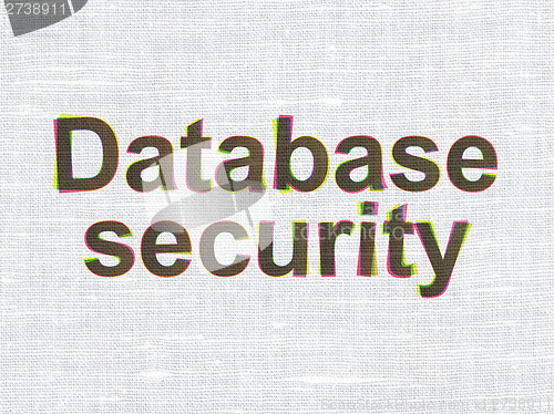 Image of Security concept: Database Security on fabric texture background