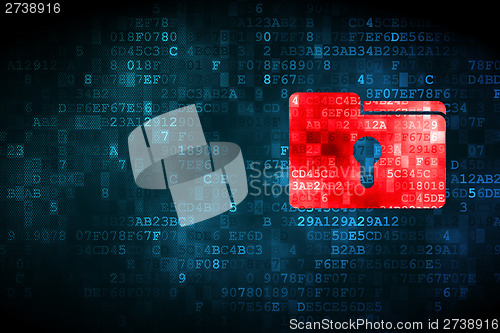 Image of Finance concept: Folder With Keyhole on digital background