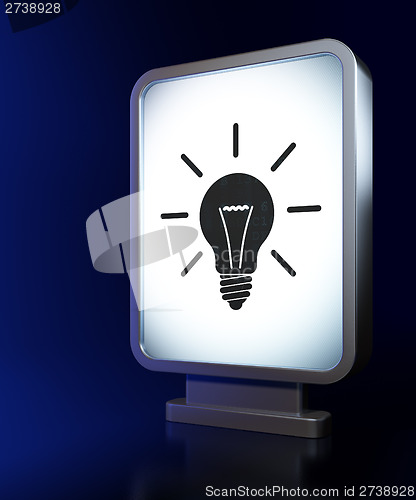 Image of Business concept: Light Bulb on billboard background