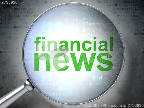 Image of News concept: Financial News with optical glass