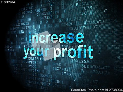 Image of Finance concept: Increase Your profit on digital background