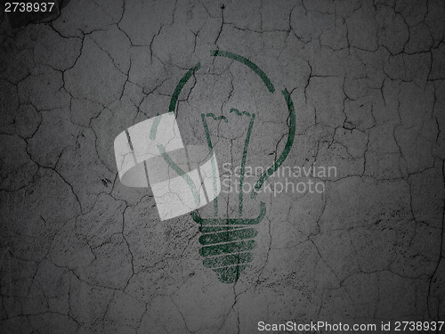 Image of Business concept: Light Bulb on grunge wall background