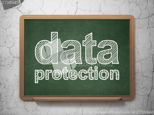 Image of Protection concept: Data Protection on chalkboard background