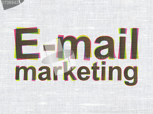 Image of Marketing concept: E-mail Marketing on fabric texture background