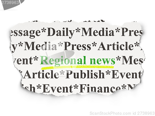 Image of News concept: Regional News on Paper background