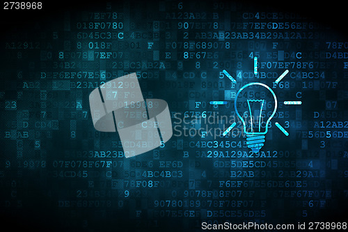Image of Business concept: Light Bulb on digital background