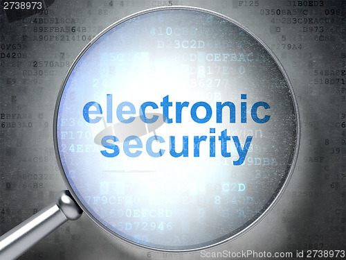 Image of Security concept: Electronic Security with optical glass