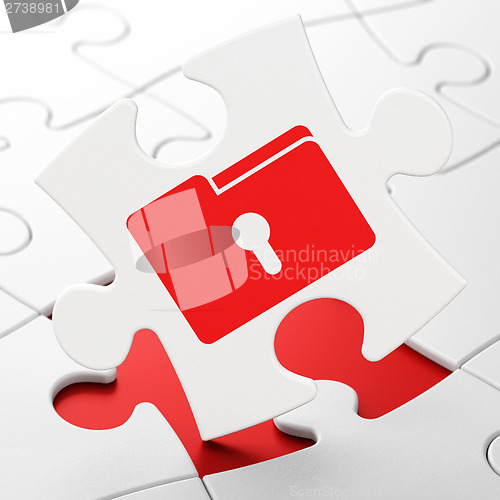 Image of Finance concept: Folder With Keyhole