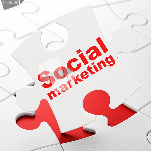Image of Marketing concept: Social Marketing on puzzle background