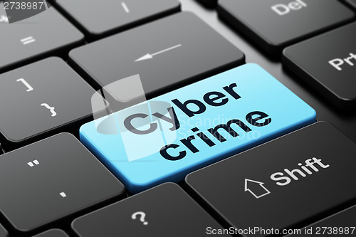 Image of Security concept: Cyber Crime on computer keyboard background