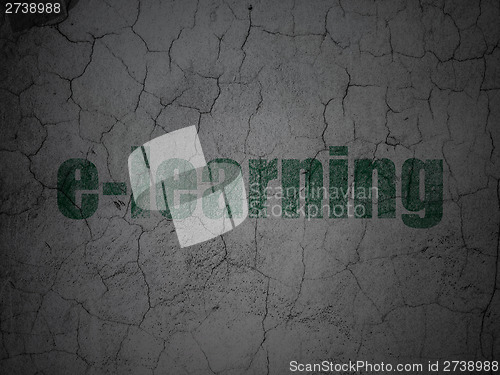 Image of Education concept: E-learning on grunge wall background