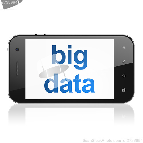 Image of Data concept: Big Data on smartphone