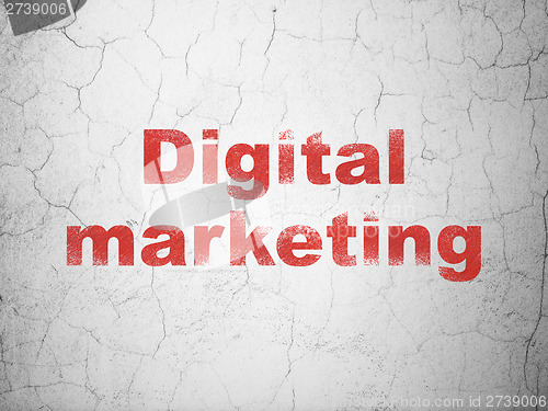 Image of Marketing concept: Digital Marketing on wall background