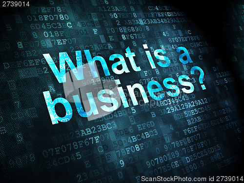 Image of Finance concept: What is a Business? on digital background