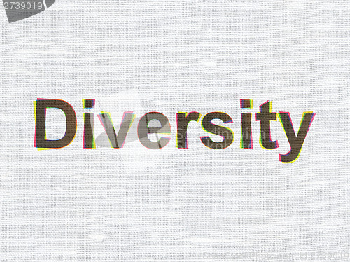 Image of Business concept: Diversity on fabric texture background