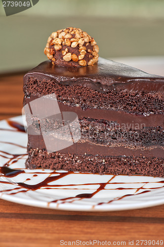 Image of chocolate cake piece