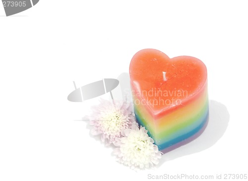 Image of candle and flowers