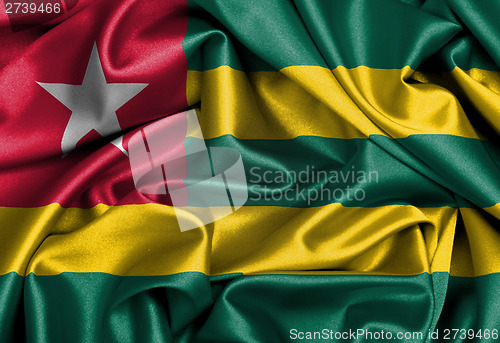 Image of Satin flag, three dimensional render