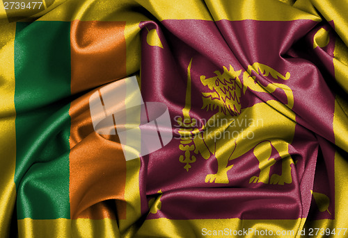 Image of Satin flag, three dimensional render